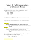 C120 - Module 3: Multielectron Atoms and Periodic Trends