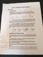Chem 285 - Ch 16 carboxylic acid and esters