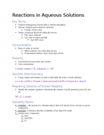 Reactions in Aqueous Solutions