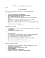 ANTH1306: Week 9 Notes 