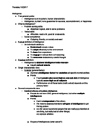 Intro to Psychology 100 Week 8 Notes