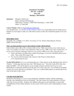 PSY 101 Syllabus