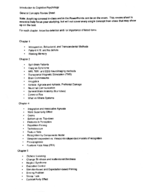 Cognitive Psychology Exam #1 Study Guide