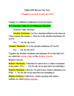 Math 1451 Test Review