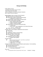 Energy and Enthalpy Notes