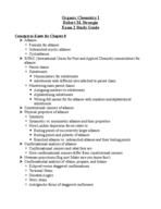 Organic Chemistry I, Study Guide for Exam II