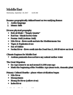GEOG 100, Middle East