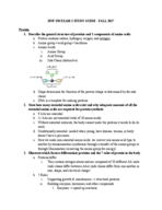 HNF 150 Exam 2 Study Guide Fall 2017