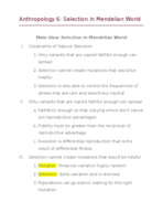 Anthro 5 Selection in Mendelian World