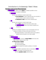 Introduction to Archaeology Week 11 Notes