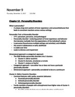 Abnormal Psych November 9 notes