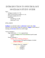 Intro to Psych 100 Exam 3 Study Guide