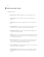 Final Exam Study Guide 