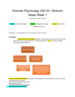 PSY 330 Week 1 Notes
