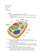 General Botany, The Cell Study Guide