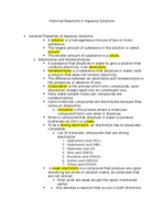 Chapter 9 (Chemical Reactions in Aqueous Solutions)