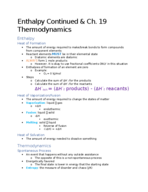 Enthalpy & Thermodynamics
