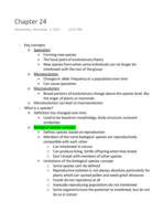BIO 121 week 8 class notes