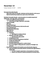 Abnormal Psych November 14th Lecture Notes
