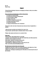 BA 101, Week 8 Notes, Chapter B and 16