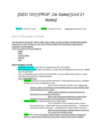 Unit 21 - formation of soils