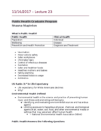 HSCI 101 Lecture 23