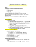 Anthropology Week 12 Notes: Intermediate Australopiths