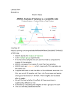 Biometrics  Week 6 Notes