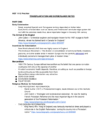 World History: TRANSPLANTATION AND BORDERLANDS