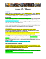 week 12 notes on tobacco