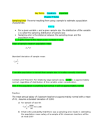 Statistics Chapter 7, Week 10 Notes