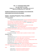 SOC 111 Final Exam Study Guide