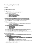 Personality Psych Notes Week 12