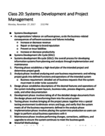 ITM 209 Class 20 Notes
