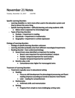Abnormal Psych November 21 Lecture Notes