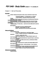 PSY 2400 Exam 3 Study Guide