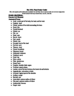 Biology 151 Lab Final Study Guide