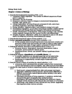 Biology Final Study Guide: Science of Biology
