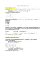 Dynamics, Study Guide 1