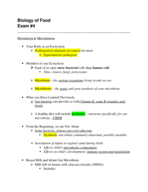 Biology of Food Final Exam Study Guide
