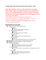 COMM 1300 - Mass Communications Systems Final Exam Review