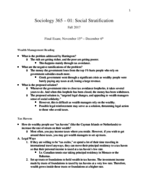 Sociology 365 Final Study Guide