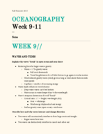Oceanography Week 9-11