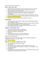 Media Law Week 18 Notes