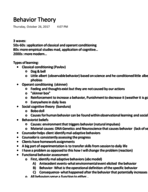 Counseling theories, Behavior Theory 
