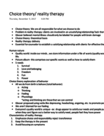 counseling theories, Choice theory/reality therapy