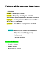 Pattern of Chromosomes Inheritance- Studyguide