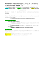 PSY 330 Week 11 Notes