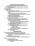 World Civilization I - Chapters 1-11 Final Exam Study Guide