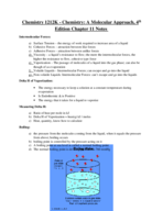 Chemistry 1212K Chemistry: A Molecular Approach Chapter 11 Notes